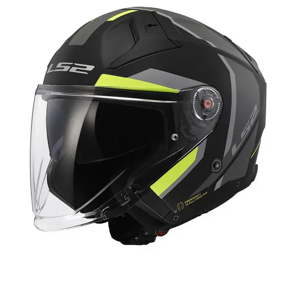 Image of LS2 OF603 Infinity II Focus Matt Black H-V Yellow Jet Helmet Size S