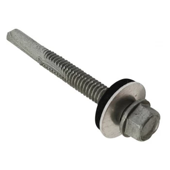 Image of ForgeFix TechFast Roofing Sheet to Steel Hex Screw & Washer No. 5 Tip 5.5 x 65mm Box 100