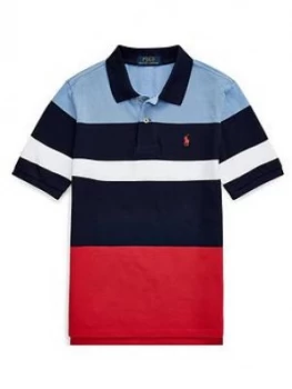Image of Ralph Lauren Boys Short Sleeve Colour Block Polo Shirt - Navy