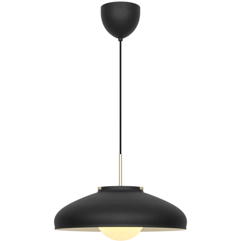 Image of Nordlux Latif Indoor Pendant Light Black Metal E14 Glass Shade - Mains Powered, IP20 Black Unisex