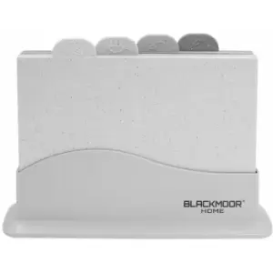 Image of Blackmoor - 66939 Set Of 4 Index Style Chopping Boards / Individual Markings For Meat, Fish, Vegetables And Pre-Cooked Food / Heavy-Duty / Non-Porous