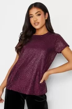 Image of Petite Sequin T-Shirt