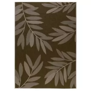 Image of Duo Weave Indoor/Outdoor Rug - Leaves Beige - 160x230cm