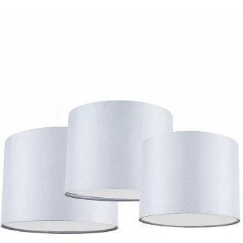 Image of Minisun - Set Of 3 Grey Pendant Ceiling Light Shades with Diffusers - No Bulb