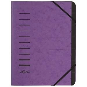 Image of Pagna Pro A4 7 Compartment Sorting File Purple Pack of 5 4005810