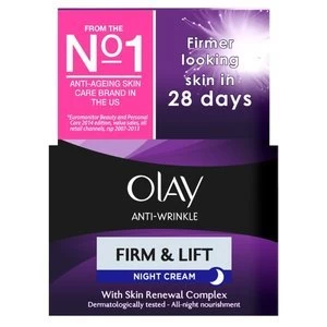 Image of Olay Anti-Wrinkle Firm and Lift Moisturiser Night Cream 50ml