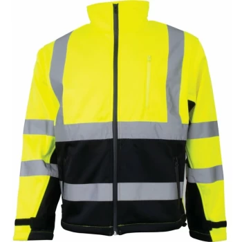 Image of Hi-vis Yellow/Black Soft Shell Jacket (EN20471) - XL - Tuffsafe