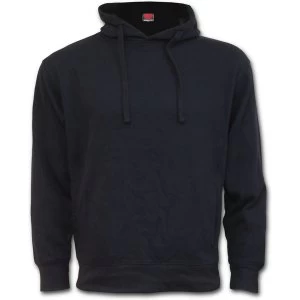 Image of Metall Streetwear Side Pocket Stitched Womens Medium Hoodie - Black