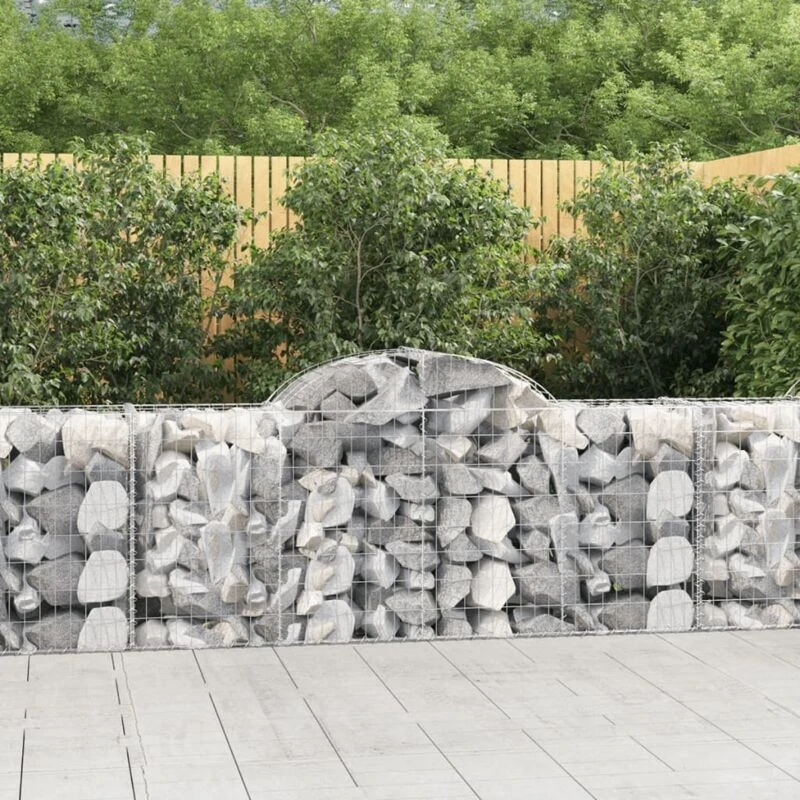 Image of VIDAXL Arched Gabion Baskets 11 pcs 200x50x80/100cm Galvanised Iron Vidaxl 8720845568917