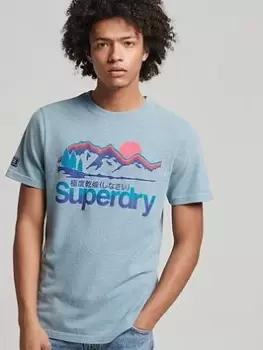 Image of Superdry Great Outdoors T-Shirt, Blue, Size S, Men