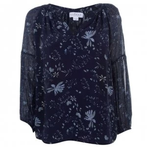 Image of Velvet T Shirt - Blue Floral