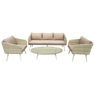 Image of Charles Bentley Roma 5-Seater Rattan Lounge Set - Beige