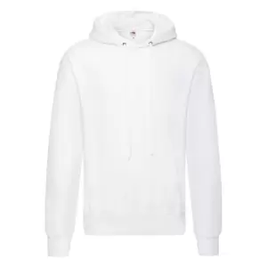 Image of Fruit Of The Loom Mens Hooded Sweatshirt / Hoodie (M) (White)