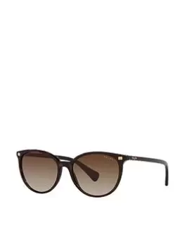 Image of Ralph Lauren Round Sunglasses - Shiny Dark Havana, Brown, Women