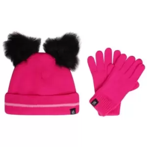Image of Dare 2b Kids Brighten Hat & Gloves Set - PnkGlo/CtCdy
