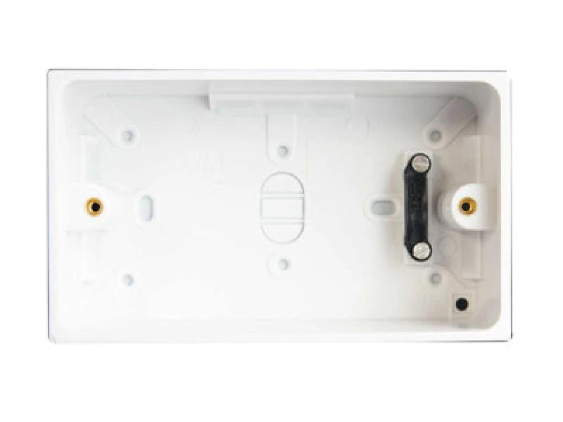 Image of Dencon 8902Nb Pattress Box With Earth 2-Gang 45mm Dcn8902Nb