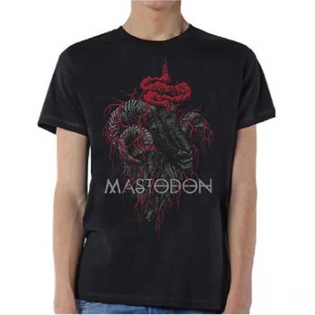 Image of Mastodon - Rams Head Colour Unisex Medium T-Shirt - Black