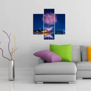 Image of 3MDF-072 Multicolor Decorative MDF Painting (3 Pieces)