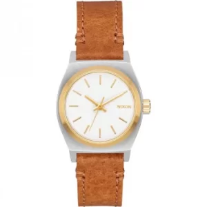 Image of Unisex Nixon The Small Time Teller Leather Watch