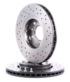 Image of PAIR BREMBO BRAKE XTRA DRILLED DISCS 09.A727.1X