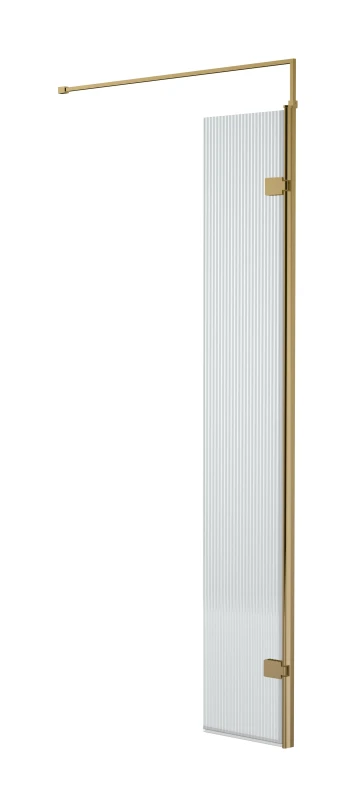 Image of Balterley Fluted 8mm Safety Glass Hinged Return Support Bar Brushed Brass 300mm Bronze