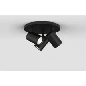 Image of Astro Ascoli Triple Round - Triple Round Spotlight Matt Black, GU10