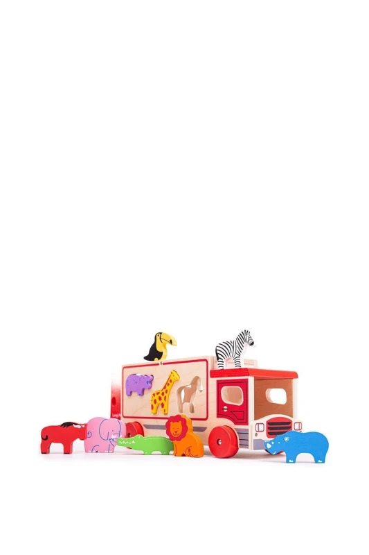 Image of Bigjigs Toys Safari Sorting Lorry Toy Multi unisex