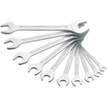 Image of Hazet 450N/10 Double-ended open ring spanner set 10 Piece 6 - 32mm DIN 3110