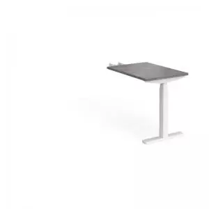 Image of Elev8 Touch sit-stand return desk 600mm x 800mm - white frame and grey