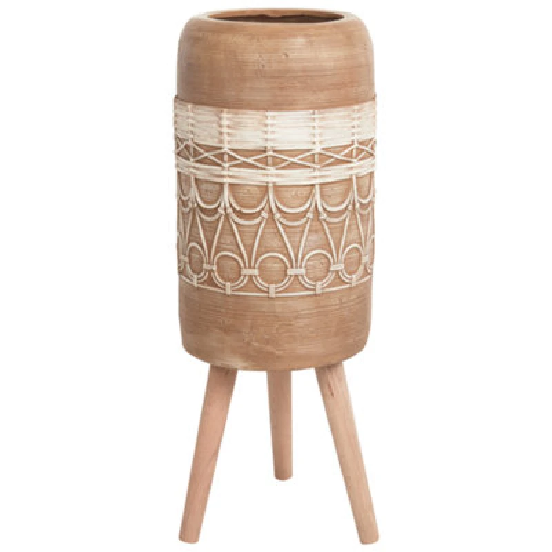 Image of Beliani Elevated Plant Pot Dryopteris 29cm Light Brown