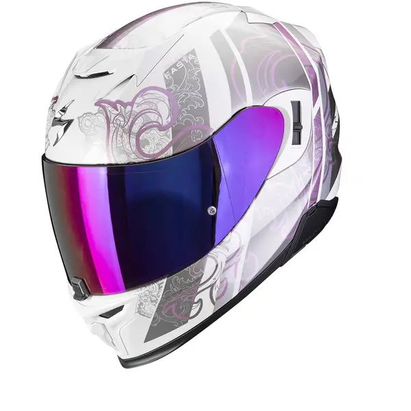 Image of Scorpion EXO-520 Evo Air Fasta White-Purple Full Face Helmet Size M