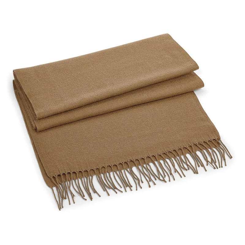 Image of Beechfield Beechfield Men Classic Woven Oversized Scarf in Light Brown Light Brown One Size Male 5059444182617
