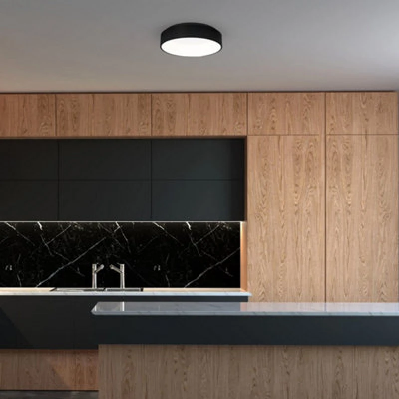 Image of Milagro Ohio Ceiling Lamp 45cm Matt Black Built In LED Eco Light Source Black unisex