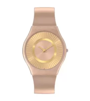 Image of Swatch Tawny Radiance Quartz Pink Silicone Strap Bio-Sourced Case Unisex Watch SS08C102