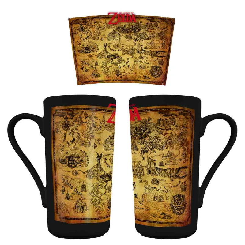 Image of The Legend of Zelda Black & Gold Map Grande Mug, Multi GMG2404355