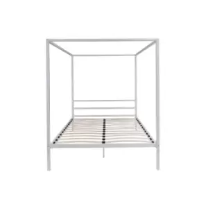 Image of Crazy Price Beds Chalfont 4 Poster White Metal King Bed