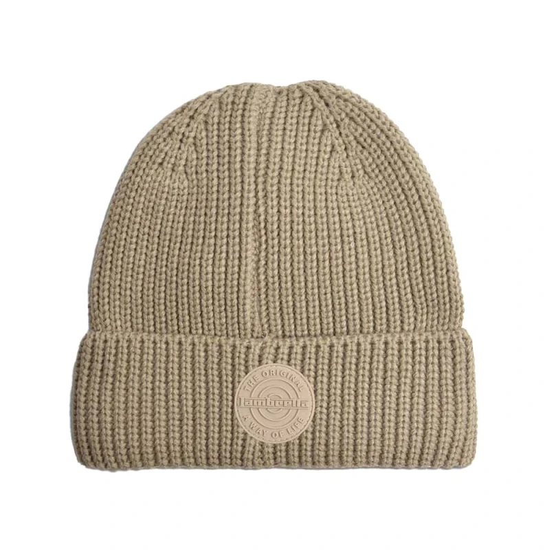 Image of Lambretta Mens Logo Fleece Beanie in Stone Stone Male One Size