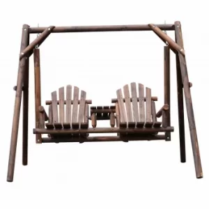 Image of Alfresco 2 Seater Wooden Porch Swing Seat, Wood