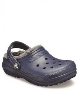 Image of Crocs Boys Classic Lined Clog - Navy, Size 13 Younger