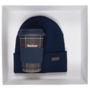 Image of Barbour Mens Swinton Beanie and Travel Mug Set Classic One Size