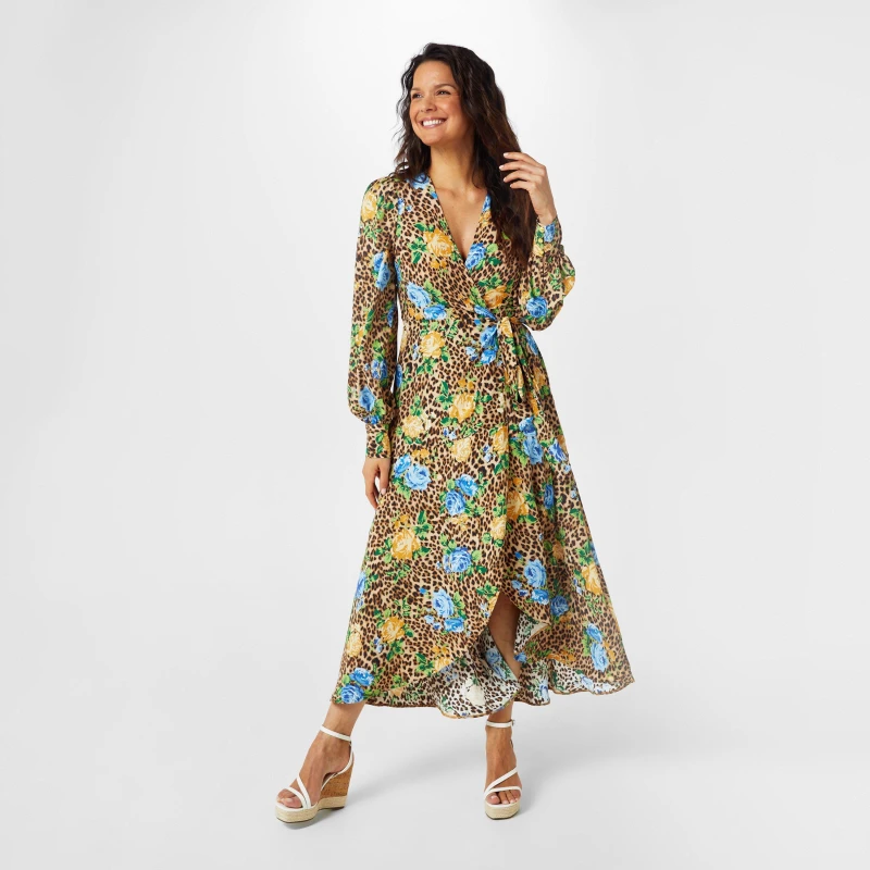 Image of Biba Biba Printed Wrap Dress Wrap Dresses 8 (XS) Multi 63329671310