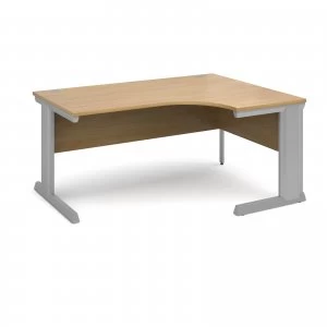 Image of Vivo Right Hand Ergonomic Desk 1600mm - Silver Frame Oak Top