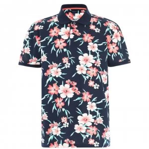 Image of Gant Gant All Over Print Polo Shirt Mens - Blue 433