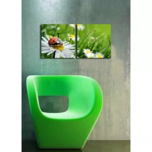 Image of 2P2828CS-2 Multicolor Decorative Canvas Wall Clock (2 Pieces)