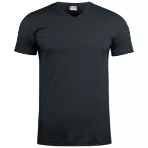 Image of Clique Unisex Adult Basic Knitted V Neck T-Shirt (M) (Black)