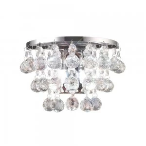 Image of Wall Lamp 2 Light Switched Polished Chrome, Crystal