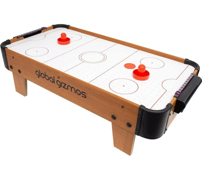 Image of GLOBAL GIZMOS 55979 Table Top Air Hockey, White,Black,Brown 5025301559793