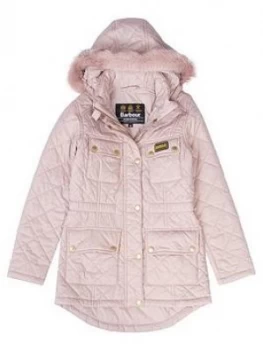 Image of Barbour International Girls Enduro Quilt Coat - Rose