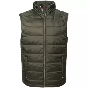 Image of Russell Mens Nano Padded Bodywarmer (L) (Dark Olive)