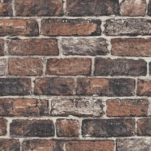 Image of Graham and Brown Fresco Red Brick Wall Wallpaper